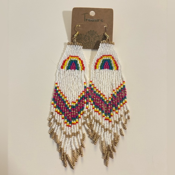 Treasure Jewels Jewelry - 🌺 Rainbow Beaded Fringe Earrings